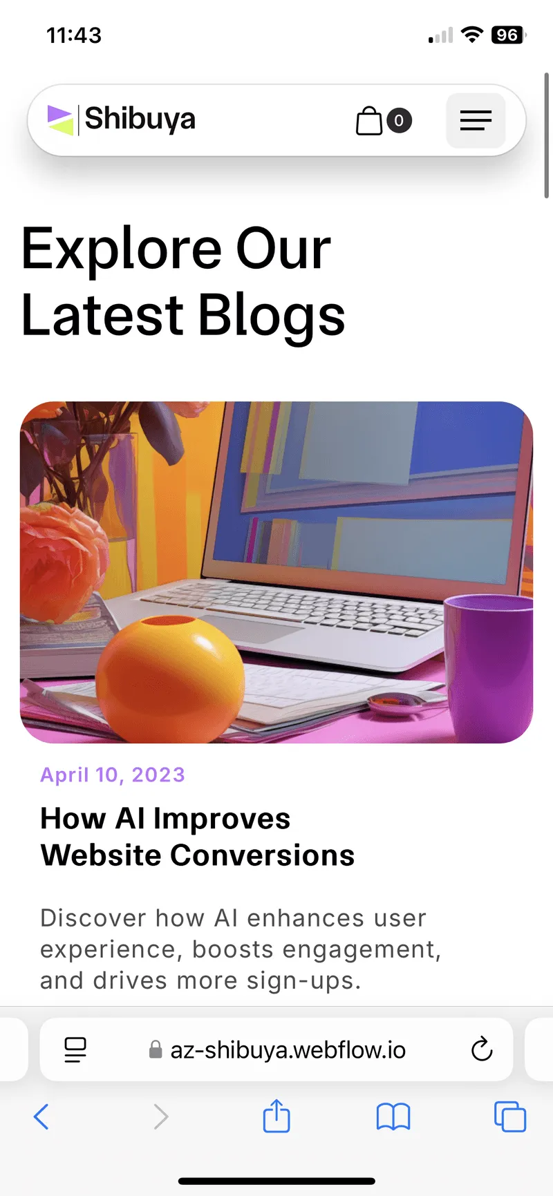 Saas Webflow Template - Shibuya - Designed by Azwedo.com and Wedoflow.com