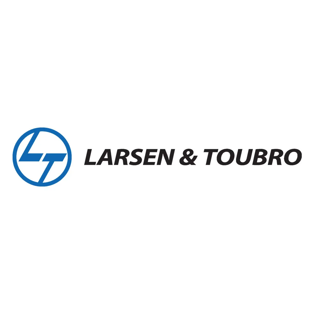 LARSEN & TOUBRO company logo with blue LT circle symbol.