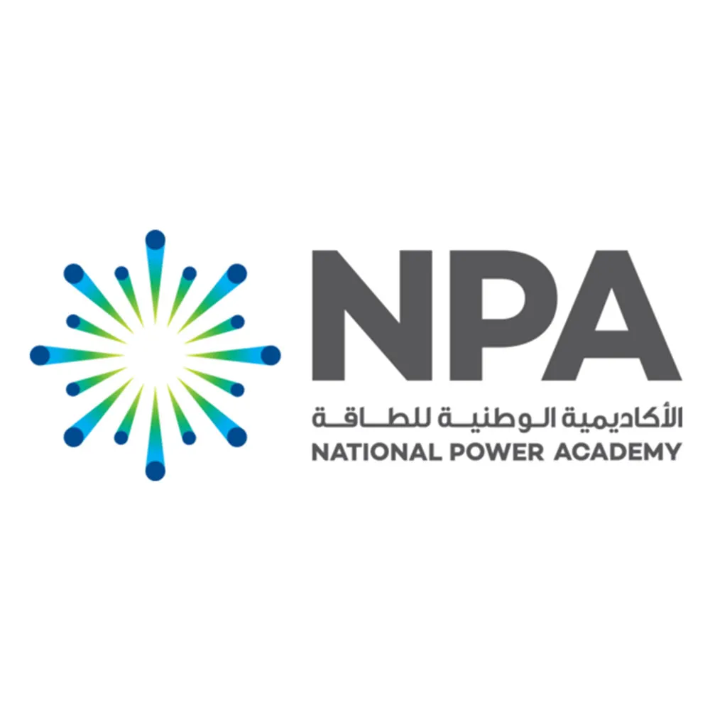 Logo of National Power Academy with a radial blue and green burst design and NPA initials.