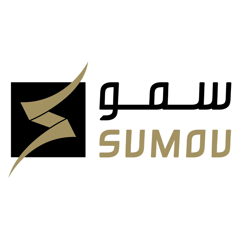 SUMOU logo with stylized S symbol in gold on black square next to the text SUMOU in black and gold.