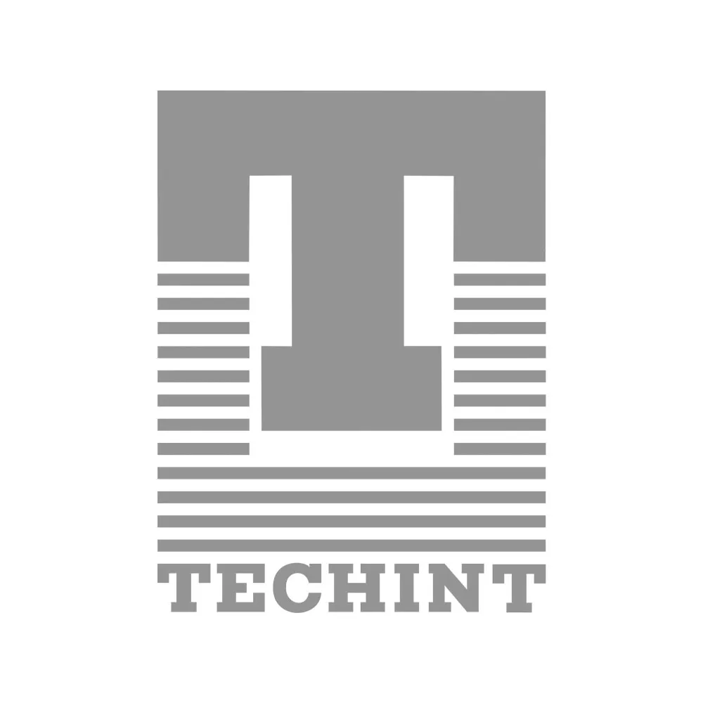 Techint logo with a large T above horizontal lines and the word TECHINT below.