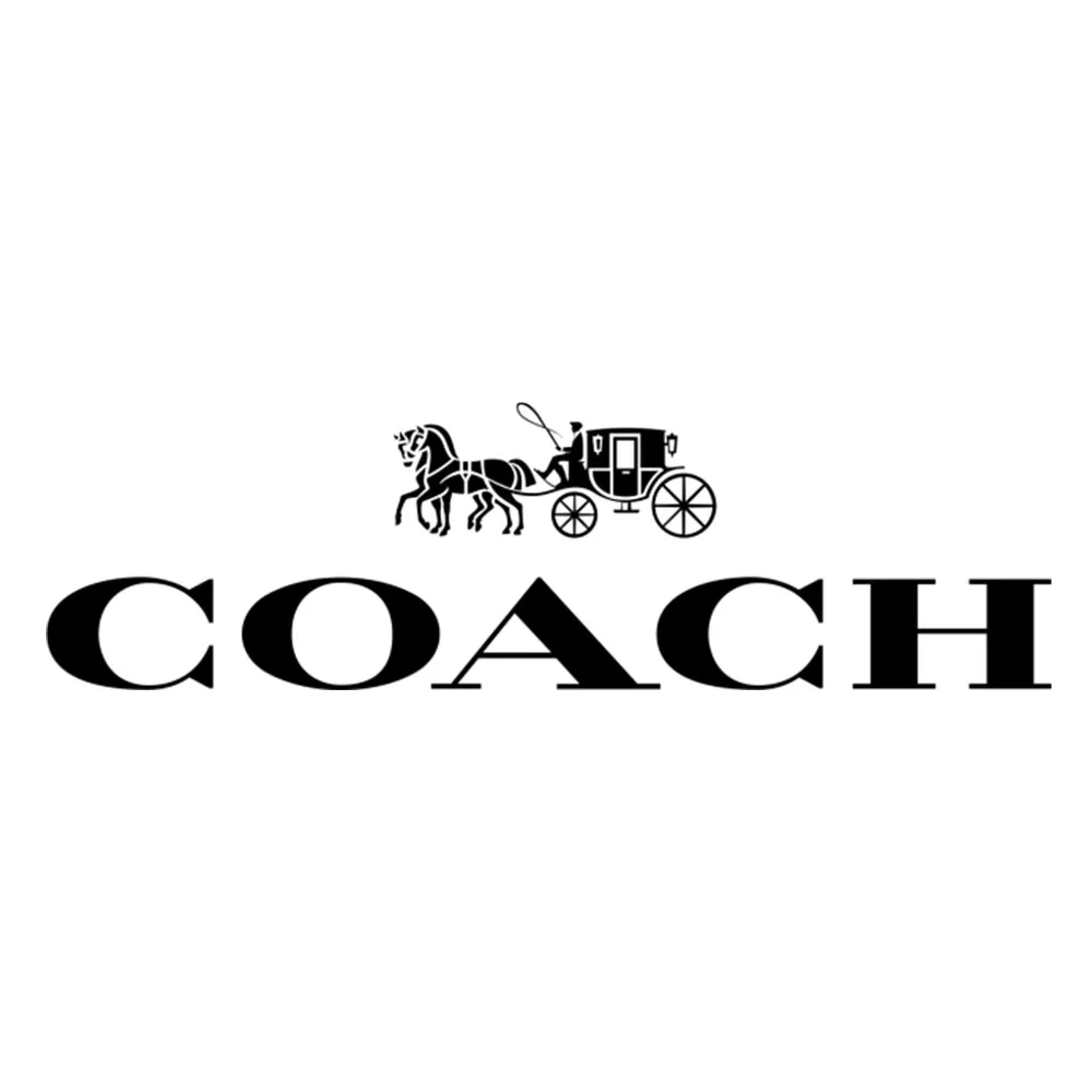 Coach brand logo with horse-drawn carriage above the word COACH in black font.