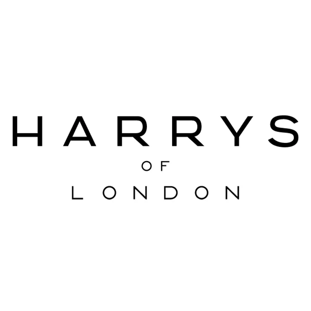 Harrys of London brand name text logo in black on white background.