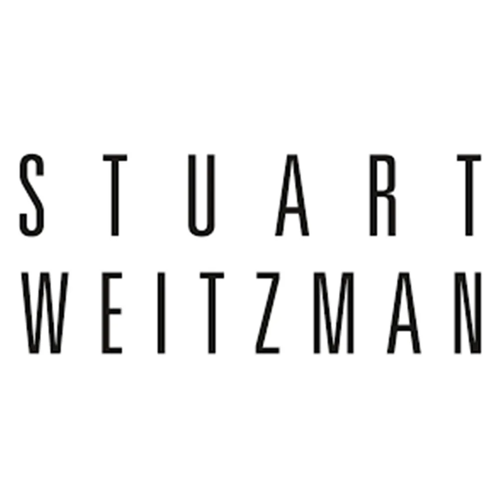 Stuart Weitzman brand name in black uppercase letters on a white background.