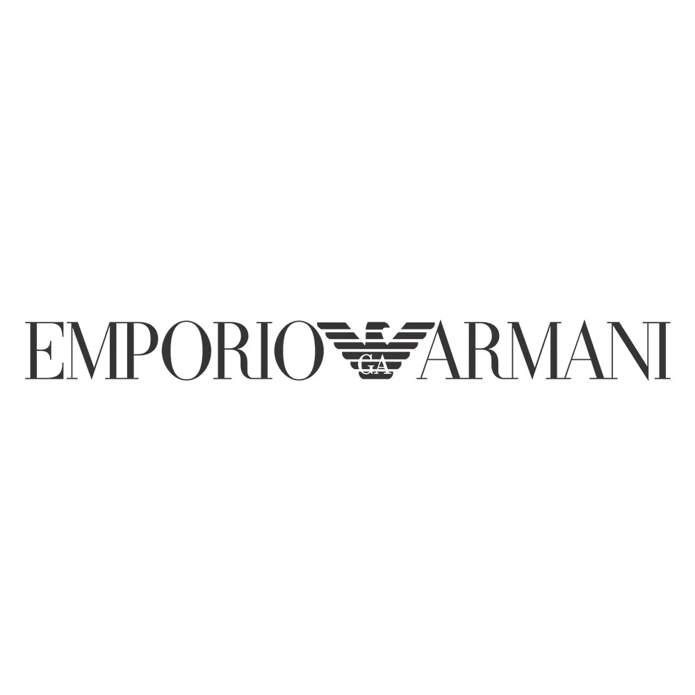 Emporio Armani brand name with the iconic eagle logo in the center.