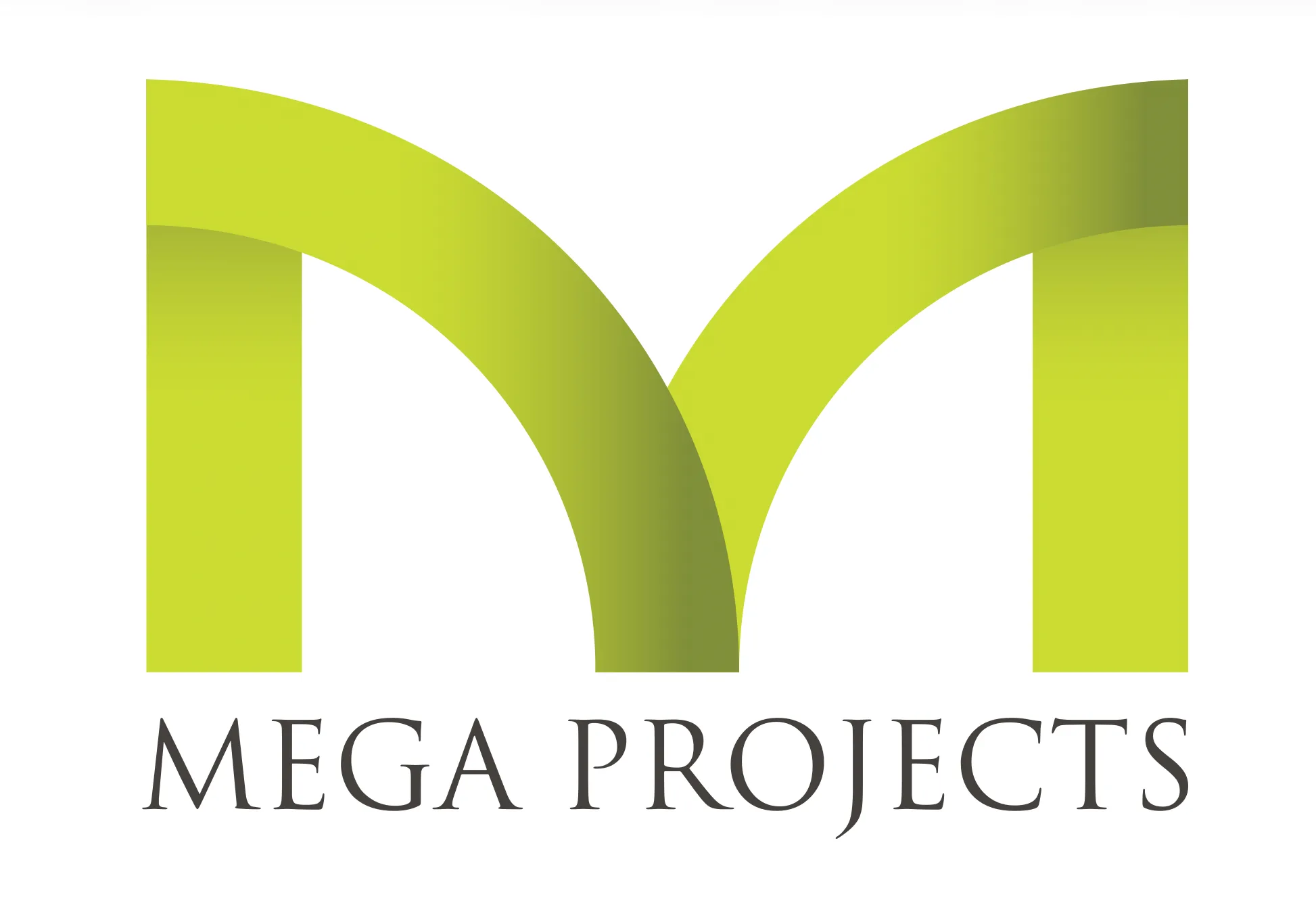 Green stylized letter M with the text 'MEGA PROJECTS' below it.