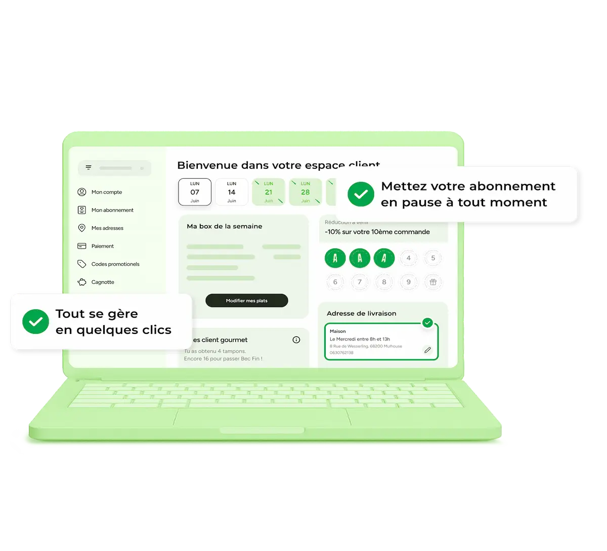 Espace client box repas