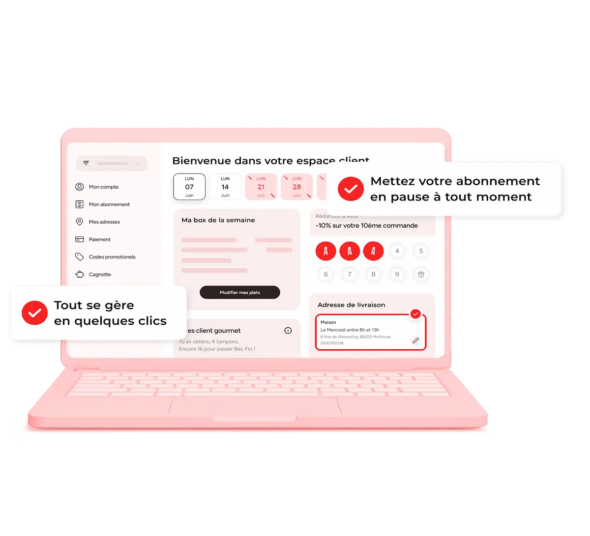 Interface client Box repas