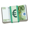 Plein paquet de billets de 100 euros avec symbole euro visible.