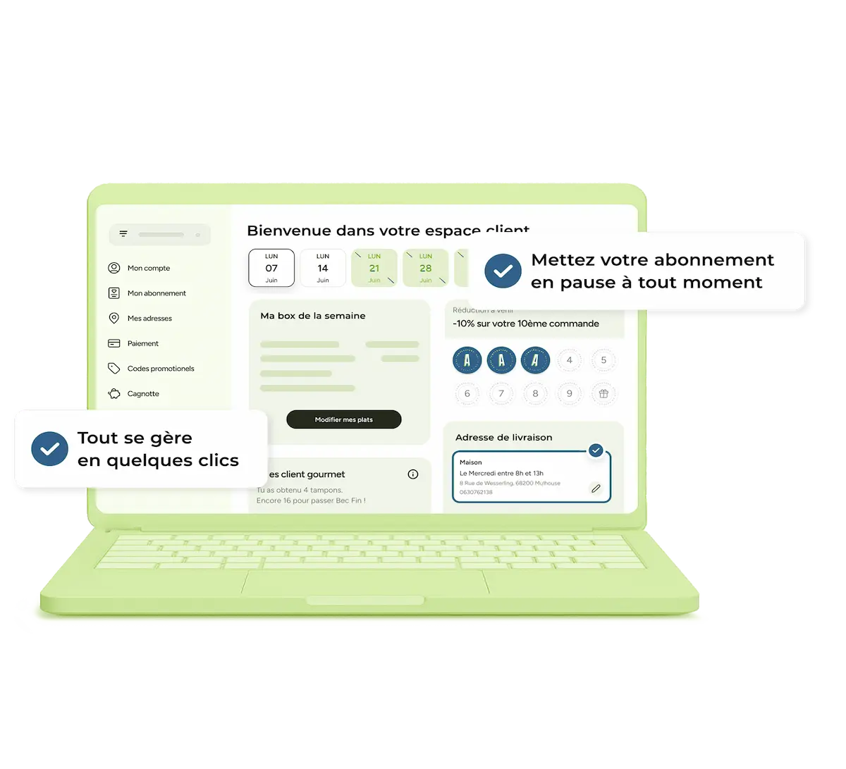 Espace client Box repas