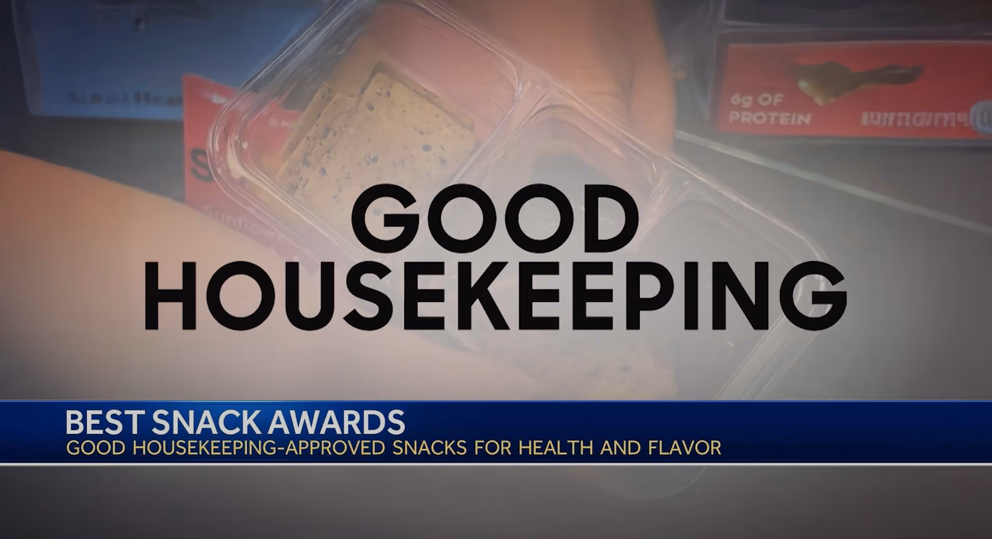 Good Housekeeping logo over video of food.