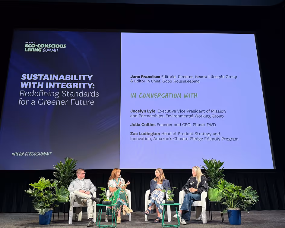 Speakers onstage during Eco-Conscious Living Summit. 