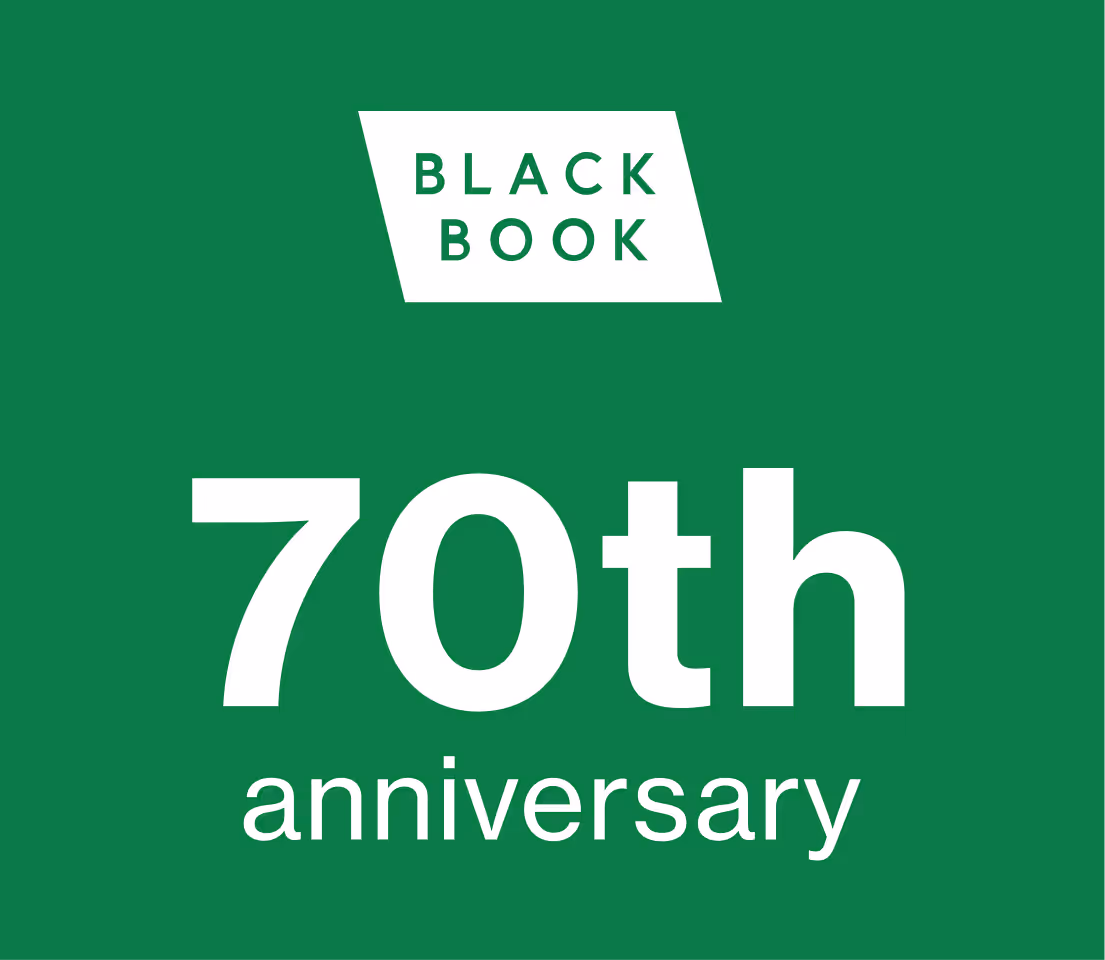 Black Book logo with 70th anniversary text.