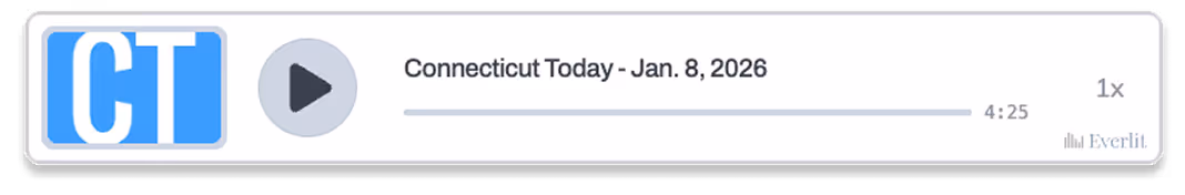 Screenshot of Connecticut Today podcast player.