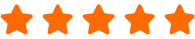 Five orange stars in a horizontal row representing a five-star rating.