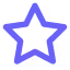 Blue outlined star icon with a transparent center.
