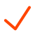Orange check mark icon.