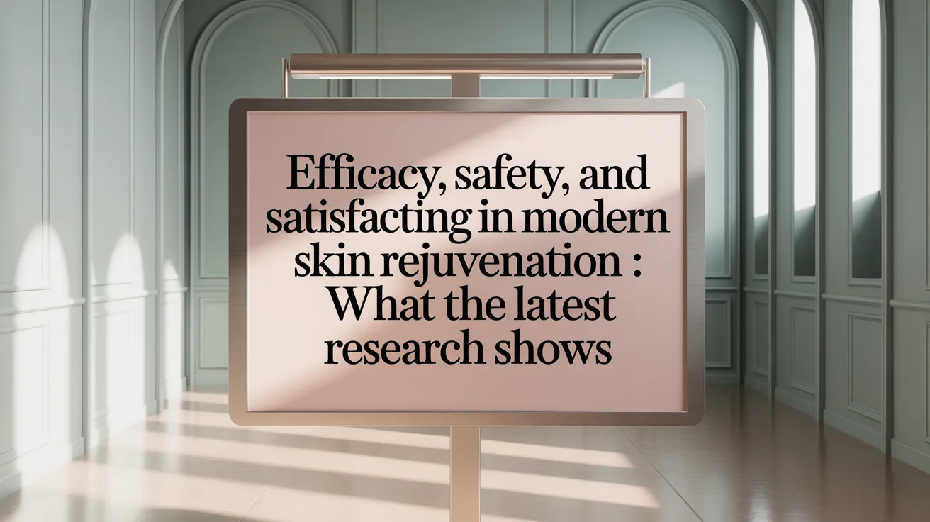Efficacy, Safety, and Satisfaction in Modern Skin Rejuvenation: What the Latest Research Shows