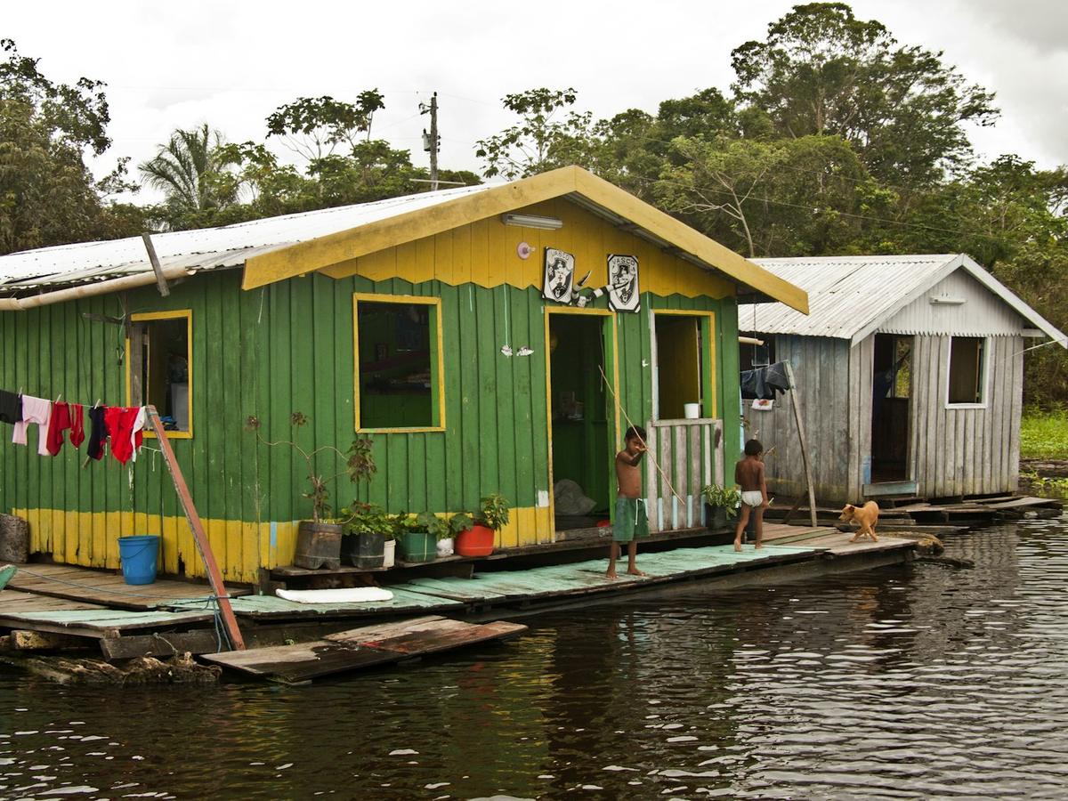A house on the river near Manaus in the Amazon