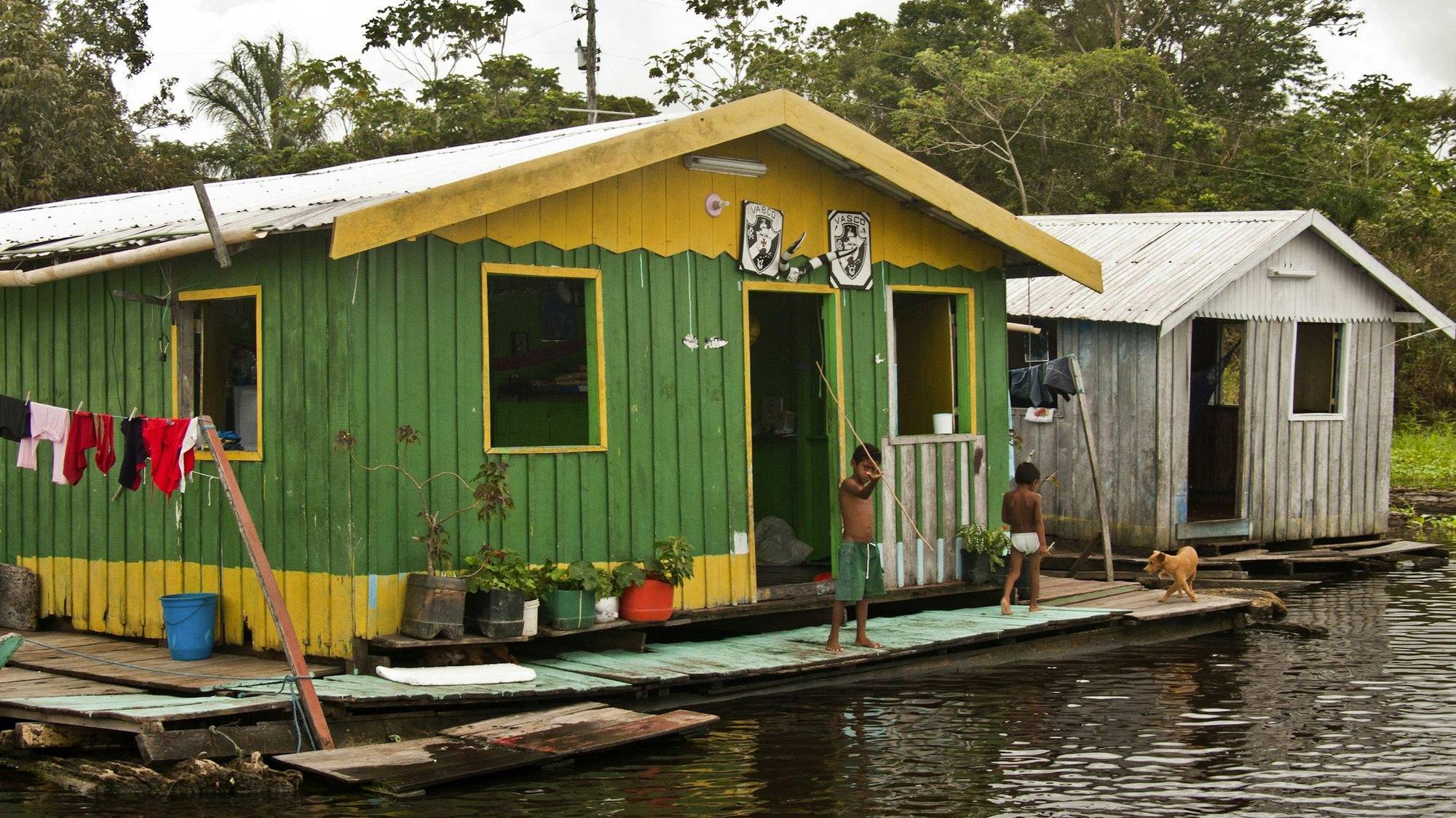 A house on the river near Manaus, Brazil