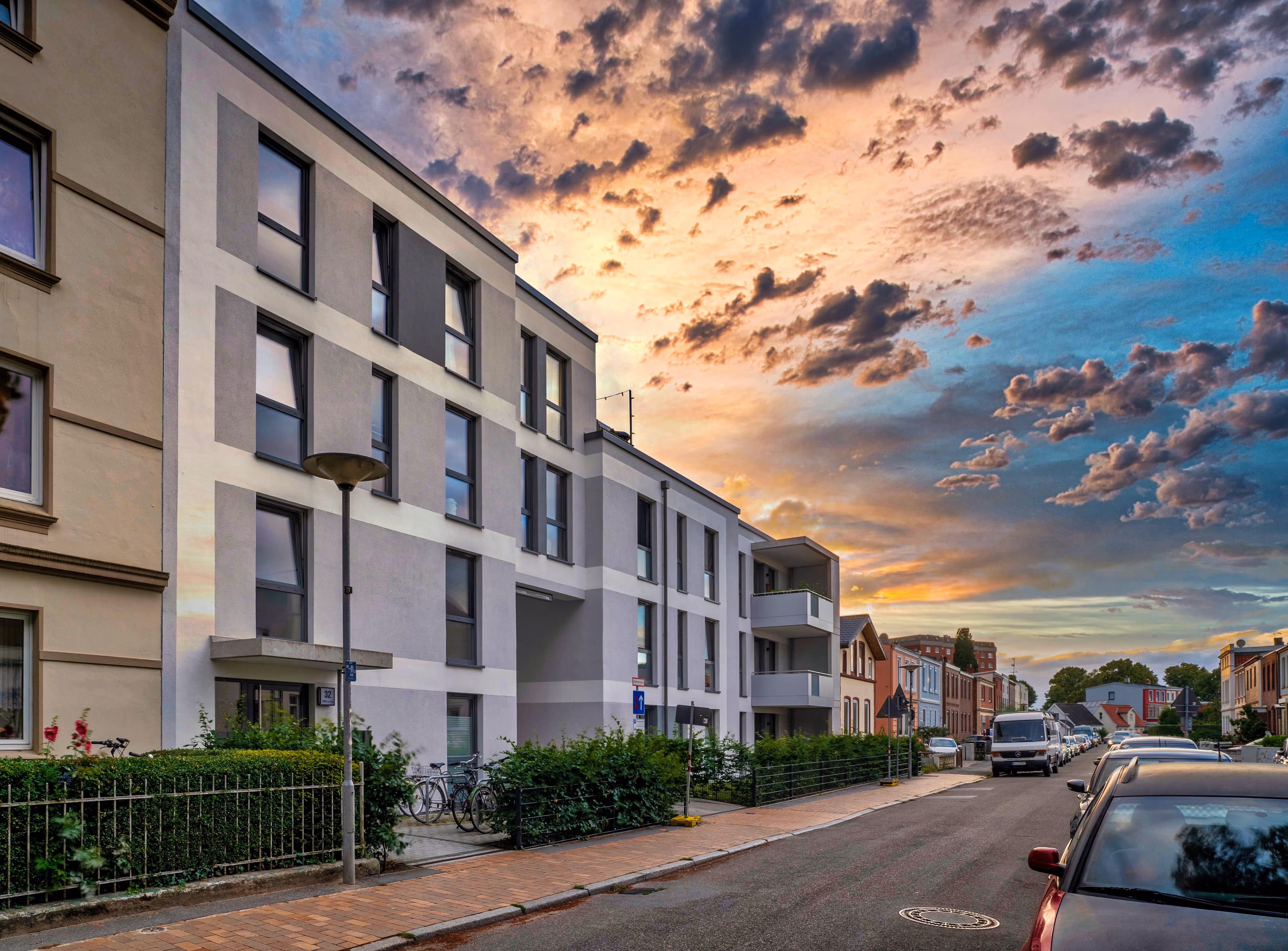 Städtisches Wohnquartier mit zeitgenössischer Wohnbebauung, Stadtplanungsprojekt PB Jahnke