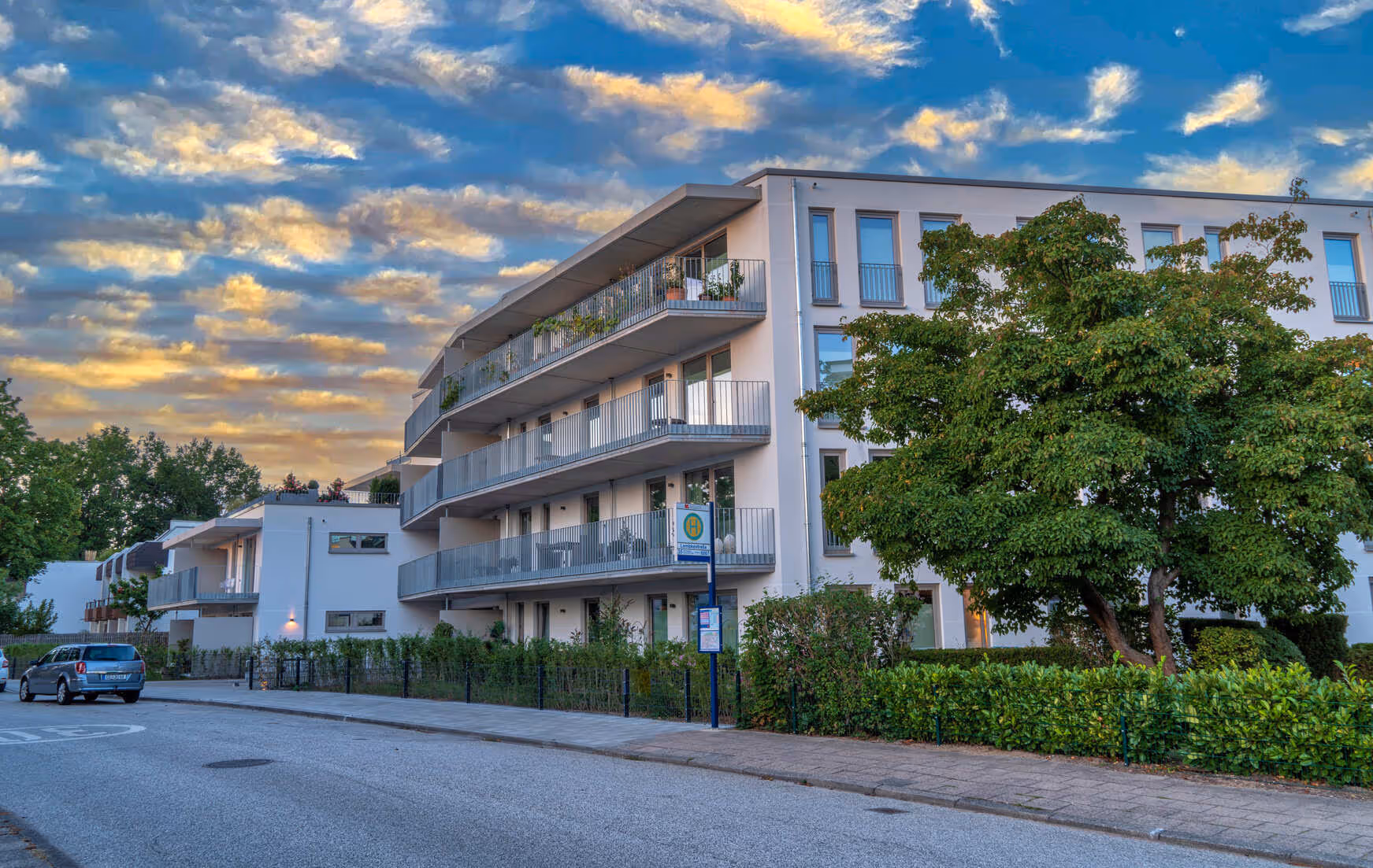Moderne Wohnanlage mit Balkonen, Architekturprojekt des Planungsbüros Jahnke