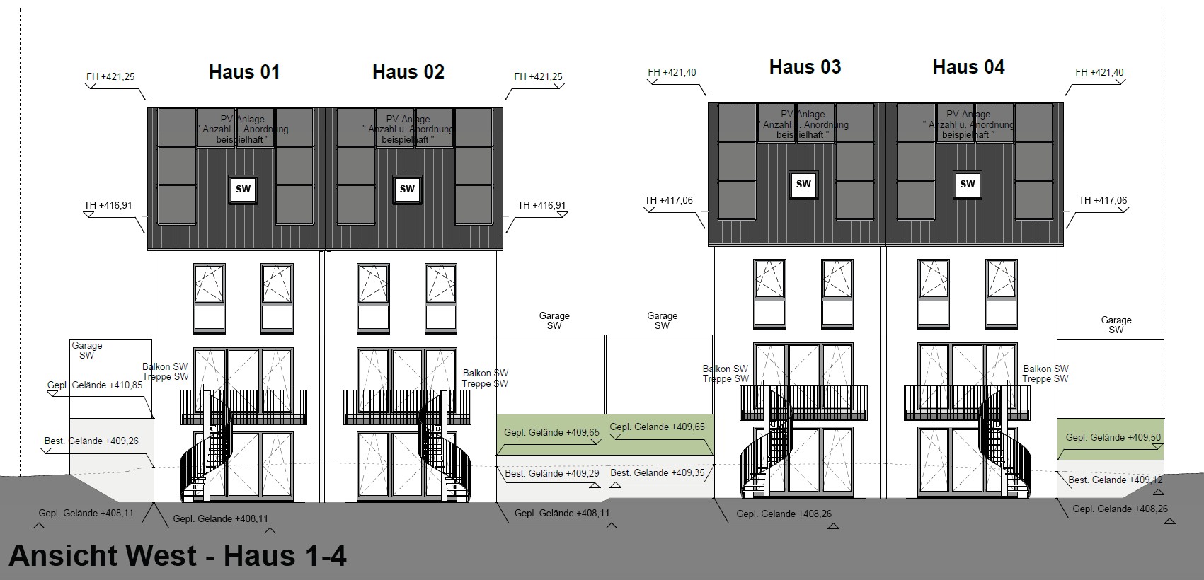 Ansicht West Haus 1-4