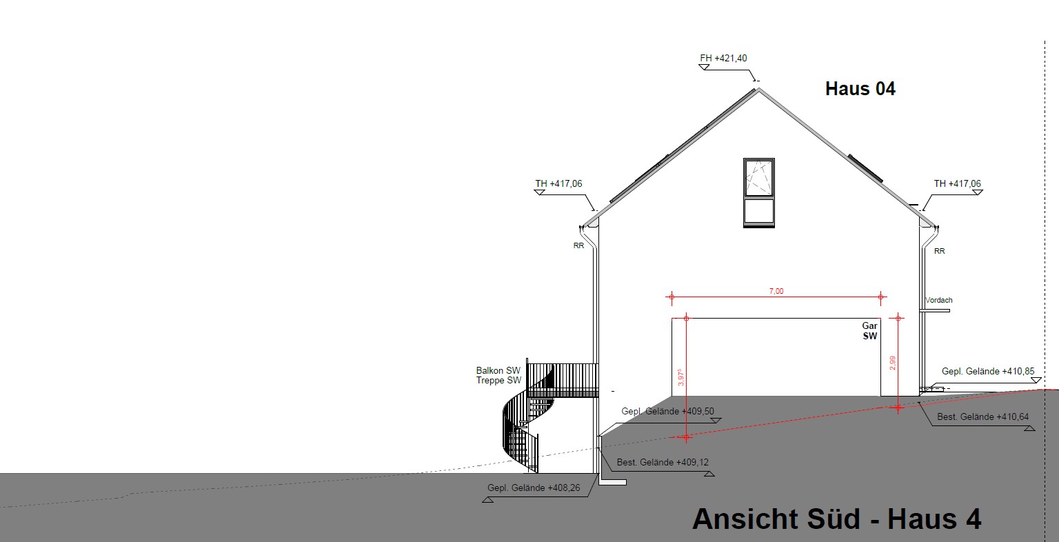 Ansicht Giebel 152 aus BG