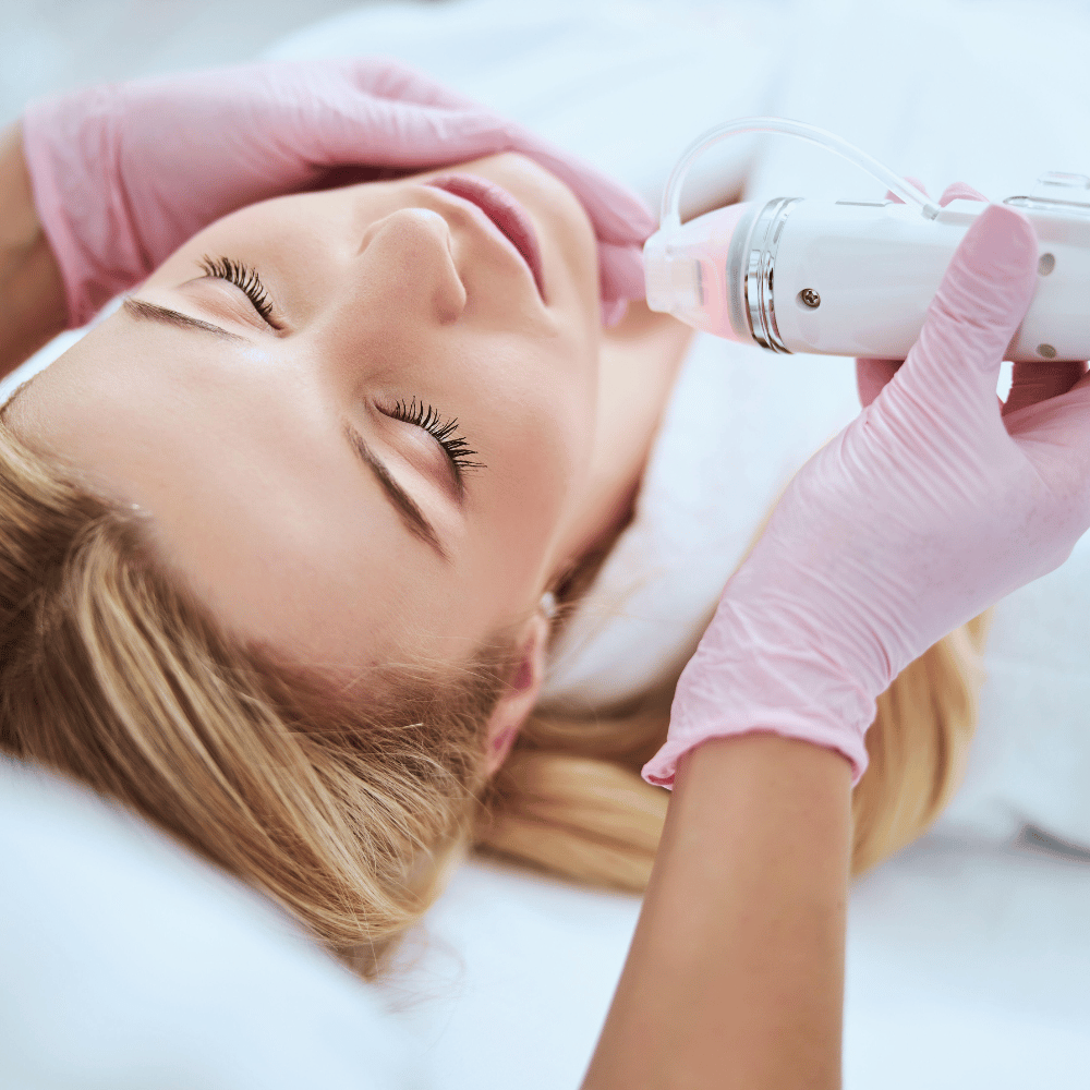Professional acne-focused facial being performed to help improve skin clarity at Fanous Medspa in Charlotte, North Carolina.