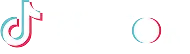 TikTok logo with colorful neon outline effects on a transparent background.