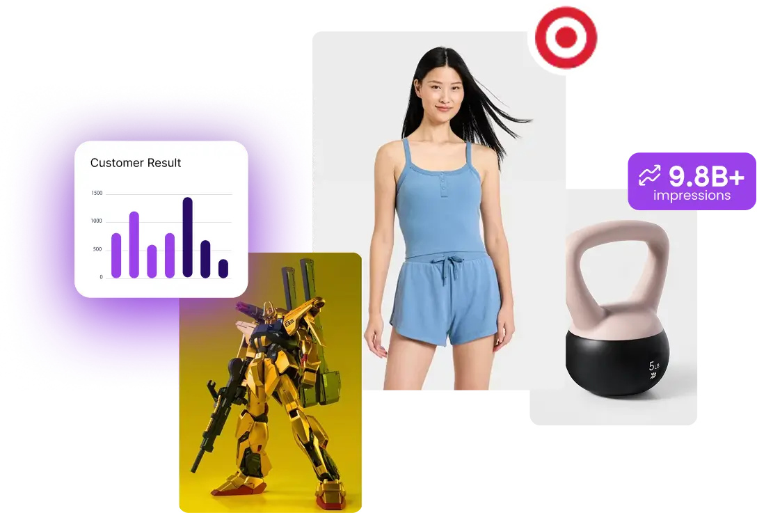 Interface showing brand data insight graph with $600 million marked, a 30% increased sales indicator, and the options Strategy, Performance, Structure, and Risk Process.