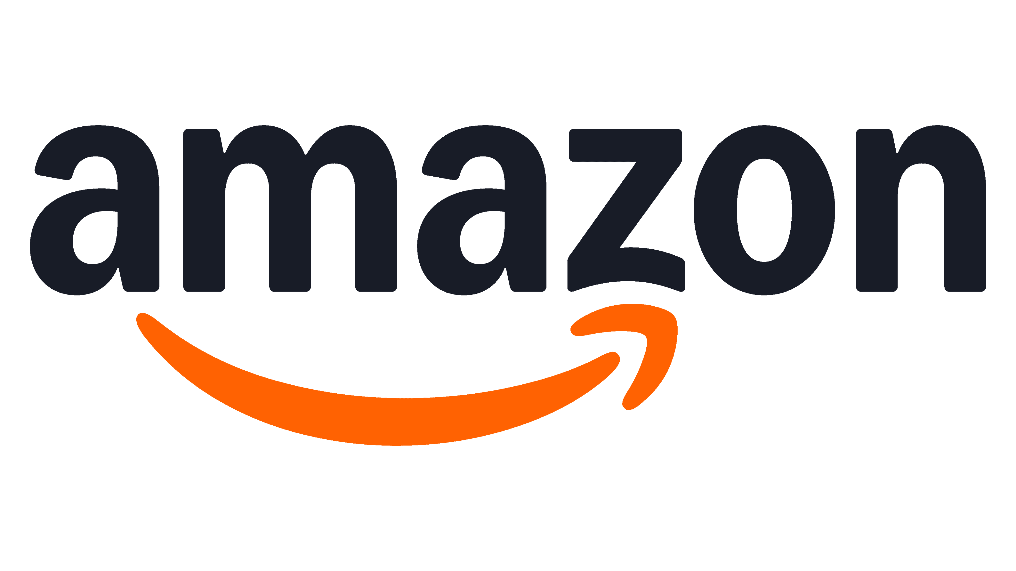 Amazon company logo with an orange arrow curved from letter a to z.