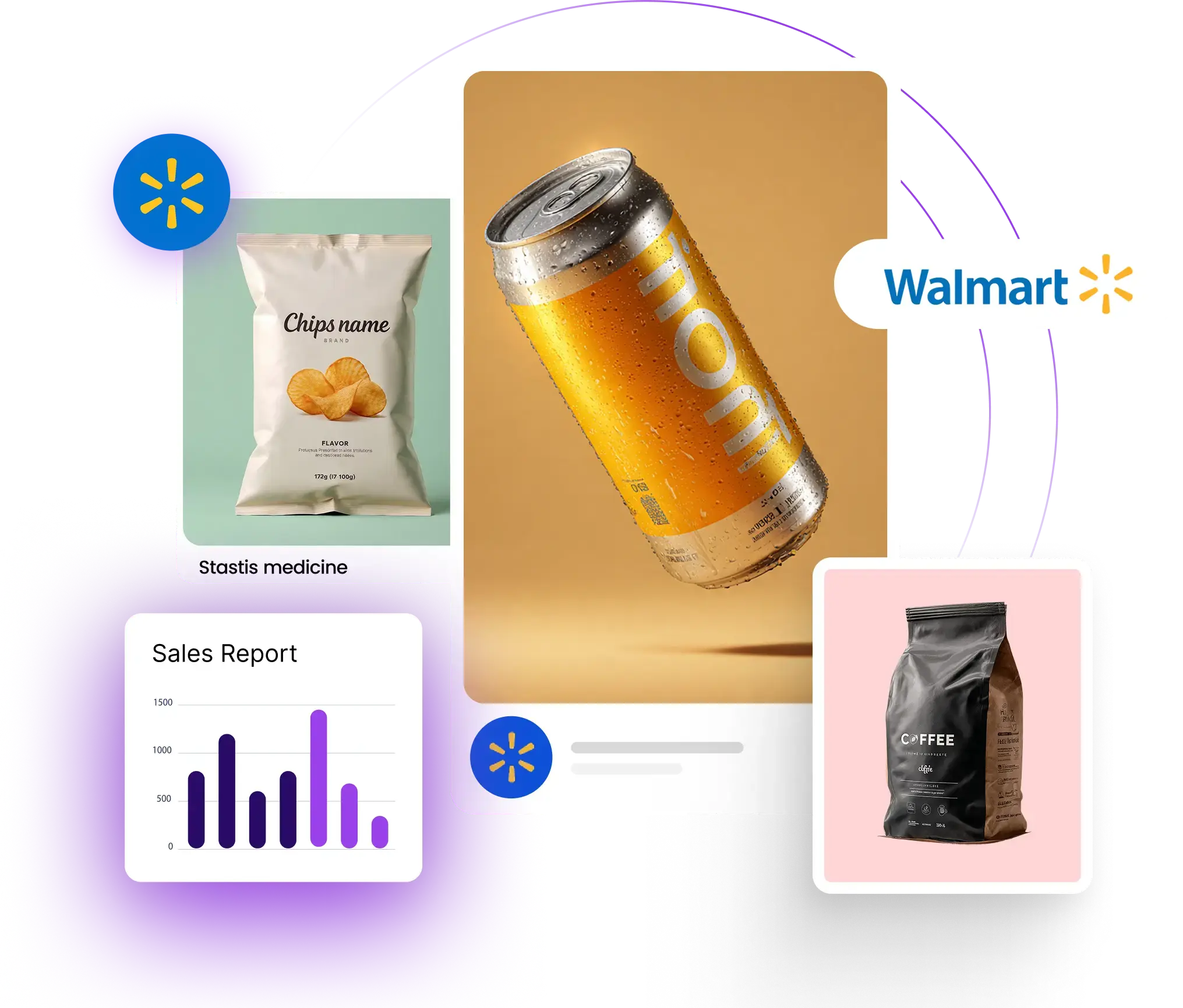 Interface showing brand data insight graph with $600 million marked, a 30% increased sales indicator, and the options Strategy, Performance, Structure, and Risk Process.