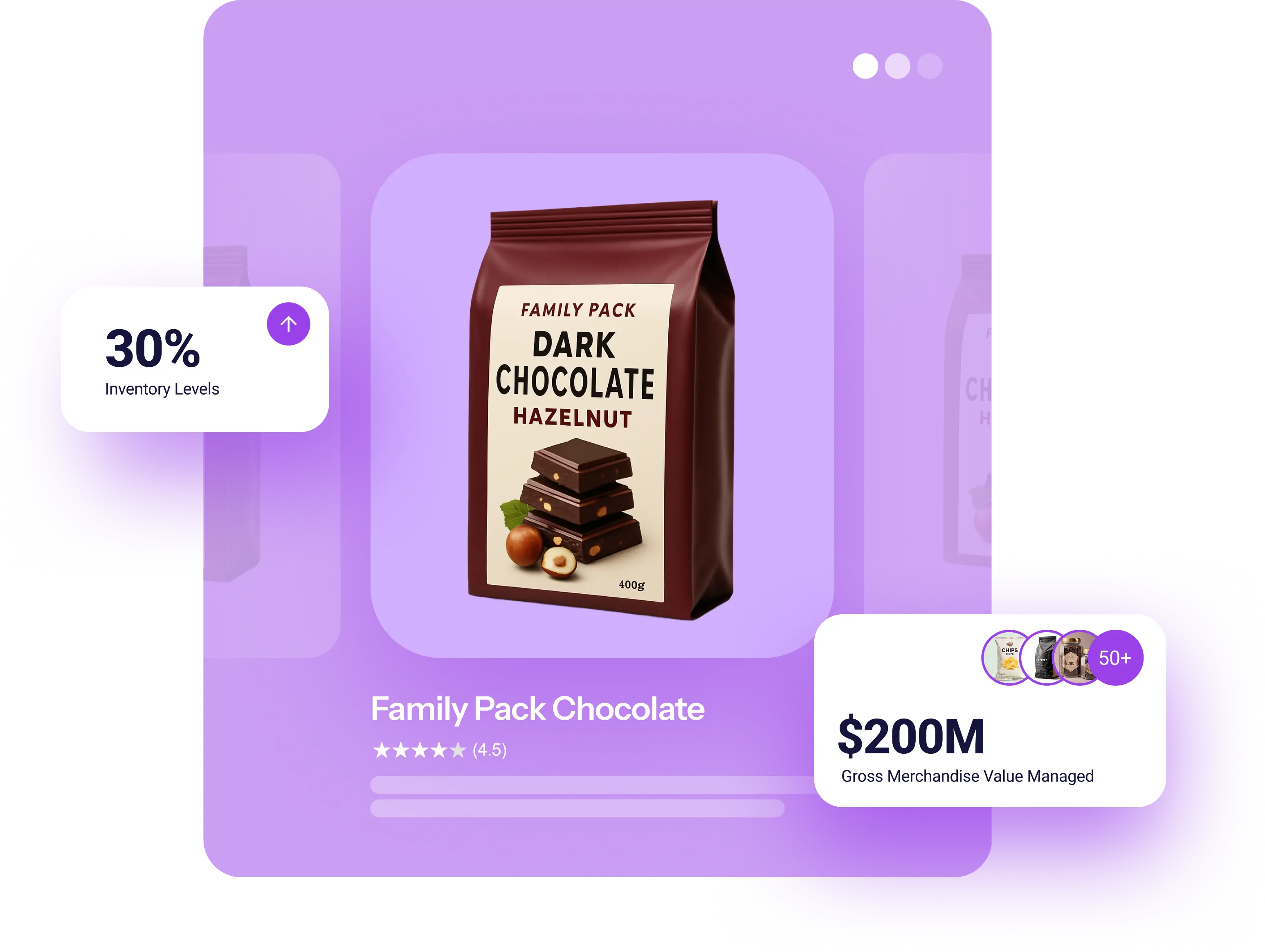 Collage showing a woman holding red lipstick with positive comments, product images including handbag, lipstick, headphones, and shoes, logos of TikTok, Amazon, Walmart, and icons for brand protection and growth analytics.