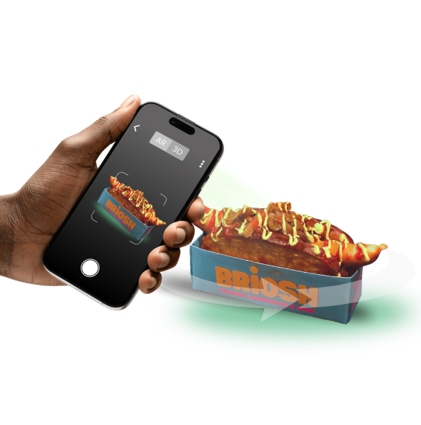 Démonstration de la visualisation immersive d'un plat en 3D et Réalité Augmentée (AR) via l'application de menu Meky.