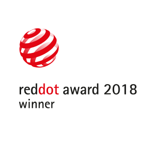 Red Dot award 2018 winner logo.