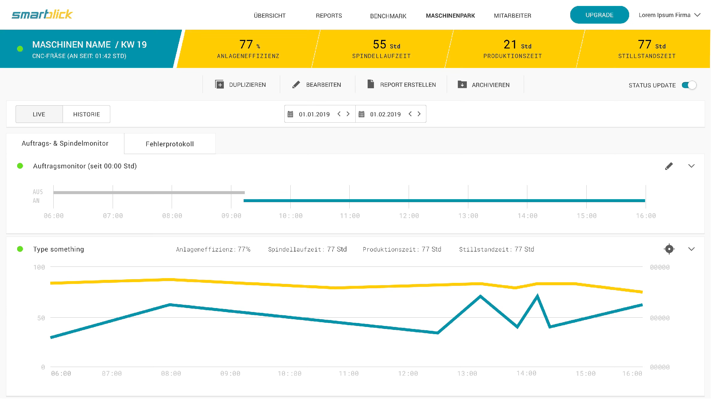 Smartblick Screen von einer Anzeigengrafik.