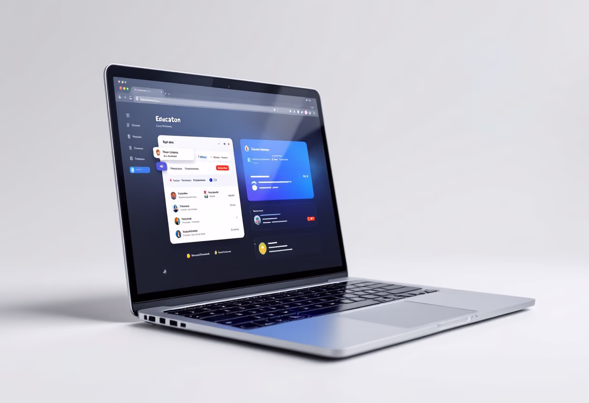 [interface] image of a computer showcasing educational software (for an edtech)