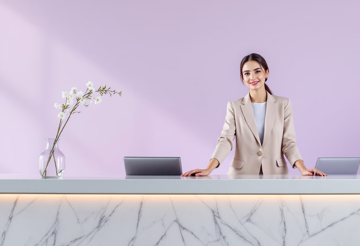 image of an individual typing on a laptop (for a productivity tools business)