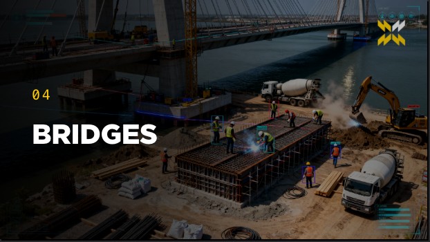 Bridge construction with work at height