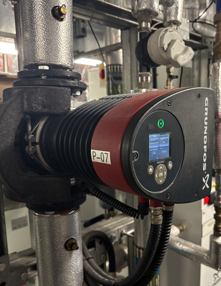 Circulation pump installed on return side of HVAC system