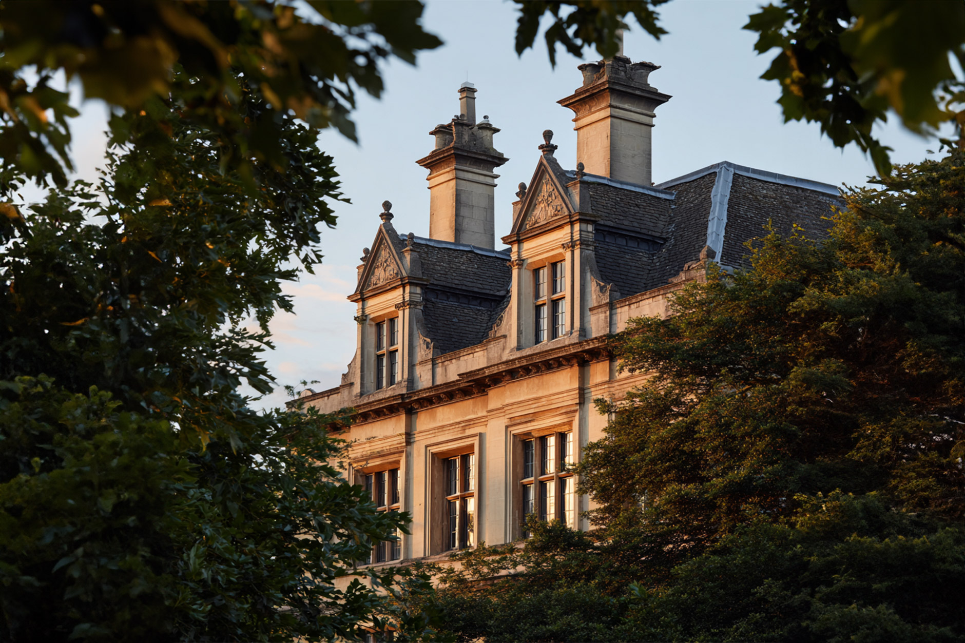 Country home through foliage