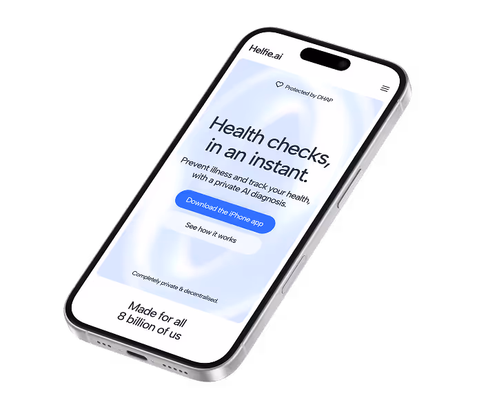 Helfie.ai proactive website example, shown on a phone.