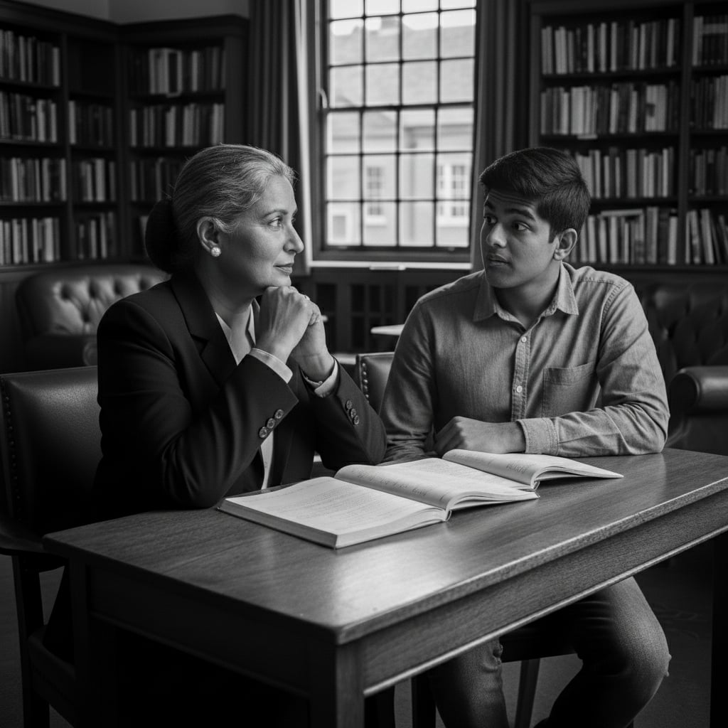 A tutor teaching a student