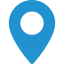 a blue pin with a black background