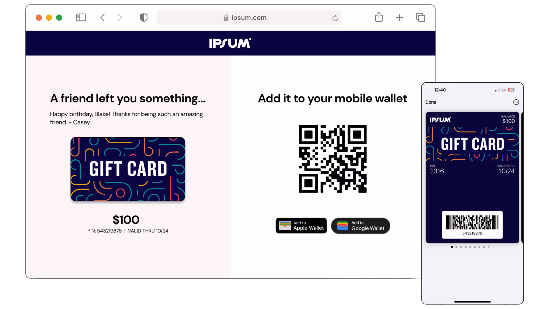 badge mobile wallet gift card platform