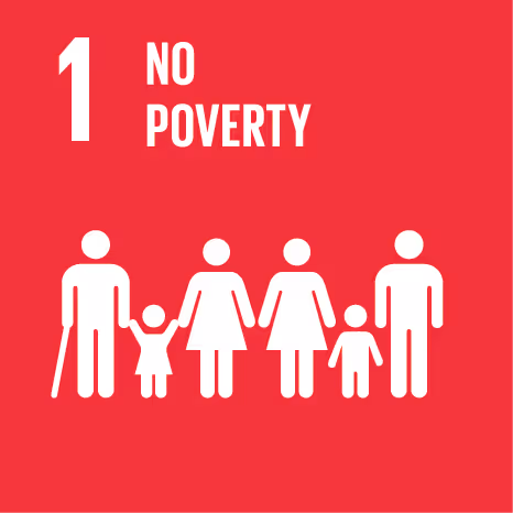 United Nations Sustainable Development Goal icon for “No Poverty”