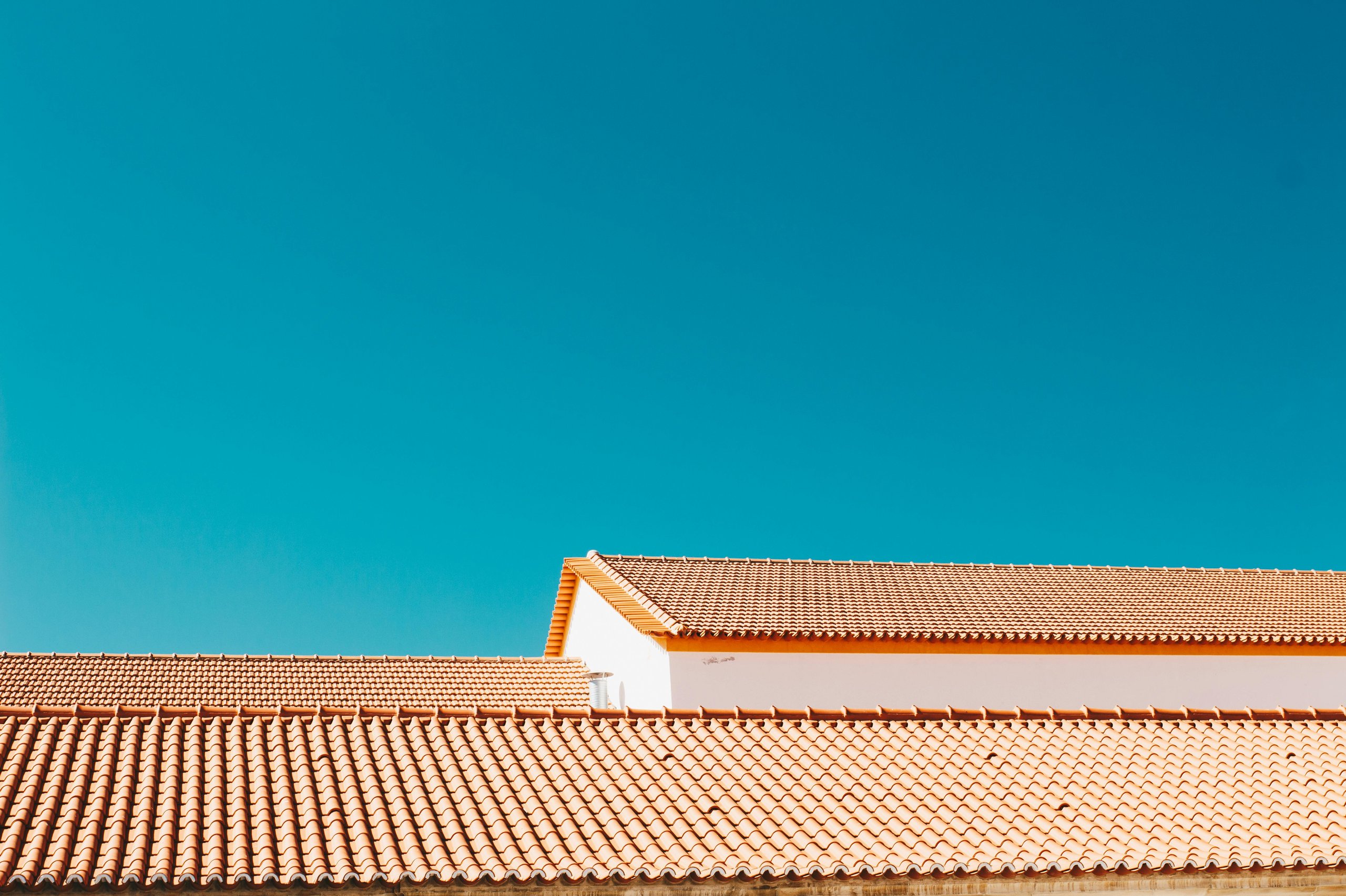 blue skies and roof