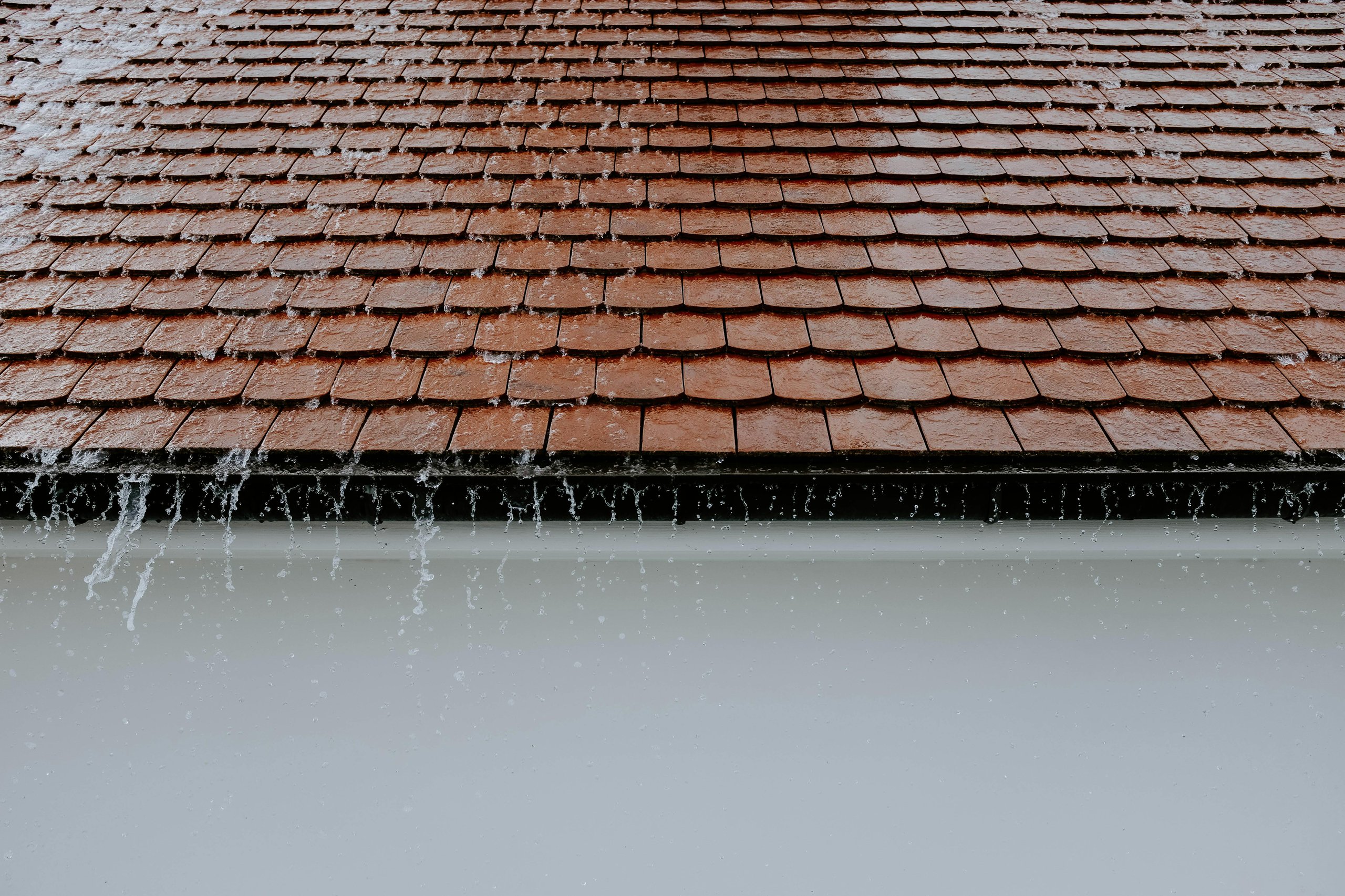 rain in gutter