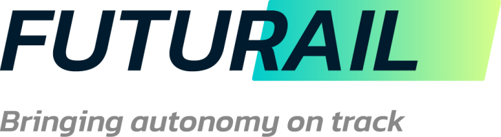 Futurail logo with the tagline 'Bringing autonomy on track' under the stylized company name.